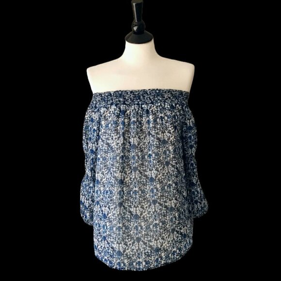 Women's Greylin Jessalyn Off The Shoulder Blouse in Pearl Blue Size XS - Picture 1 of 9